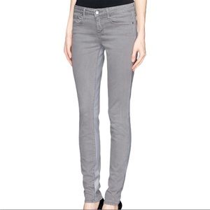 Vince Dylan waxed tuxedo stripe light gray skinny jeans size 27